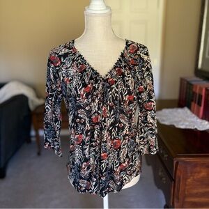 Lucky Brand || Ladies’ Autumn Blouse/Top IN EXCELLENT CONDITION || 60% Cotton
